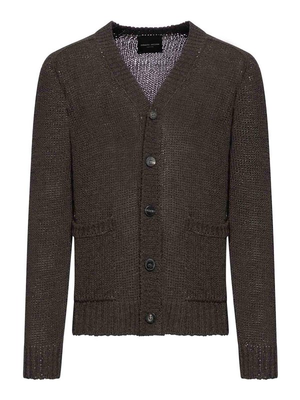 ROBERTO COLLINA: カーディガン - カーディガン - ブラウン