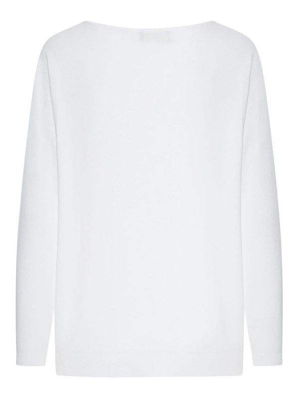 ROBERTO COLLINA: Strickpullover mit Rundhalsausschnitt online - Rundhalspullover - Weiß