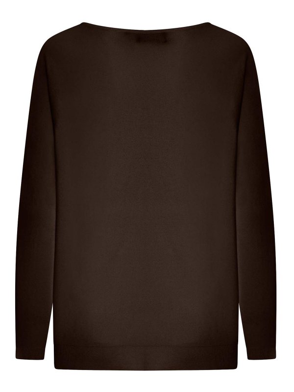 ROBERTO COLLINA: Strickpullover mit Rundhalsausschnitt online - Rundhalspullover - Braun