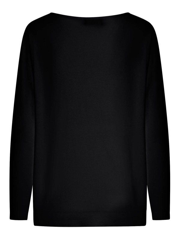 ROBERTO COLLINA: Strickpullover mit Rundhalsausschnitt online - Rundhalspullover - Schwarz