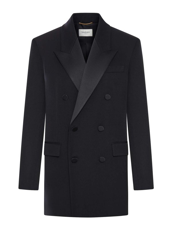 SAINT LAURENT: casual jackets - Wool Grain De Poudre Jacket