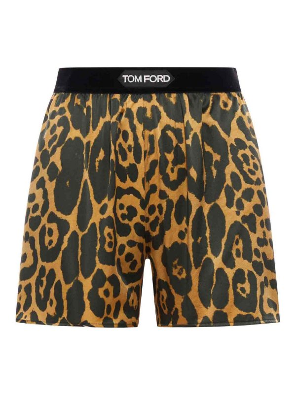 TOM FORD: pantaloni shorts - Shorti in raso di seta elastico