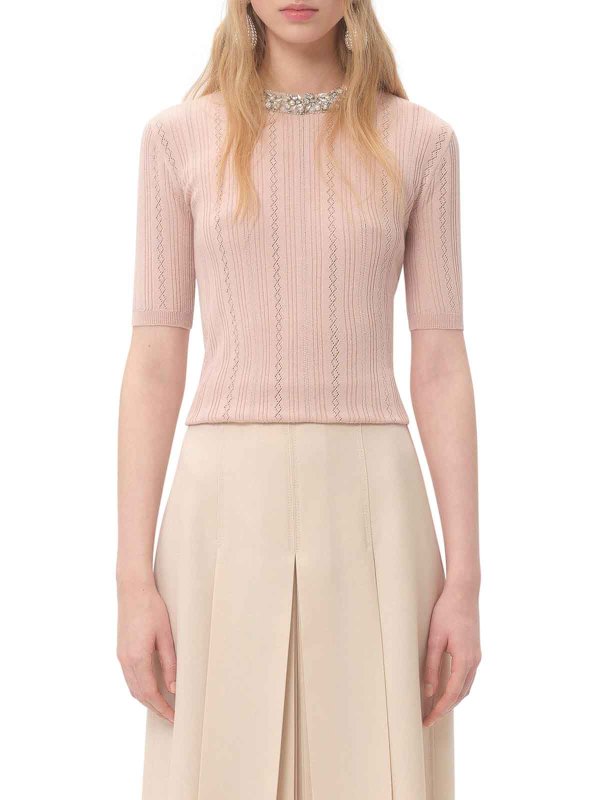 The Best Shops VALENTINO GARAVANI: Strickpullover mit Rundhalsausschnitt - Rundhalspullover - Nude