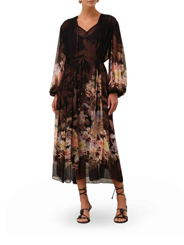 ZIMMERMANN: Knielange Kleider online - Knielanges Kleid - Bunt