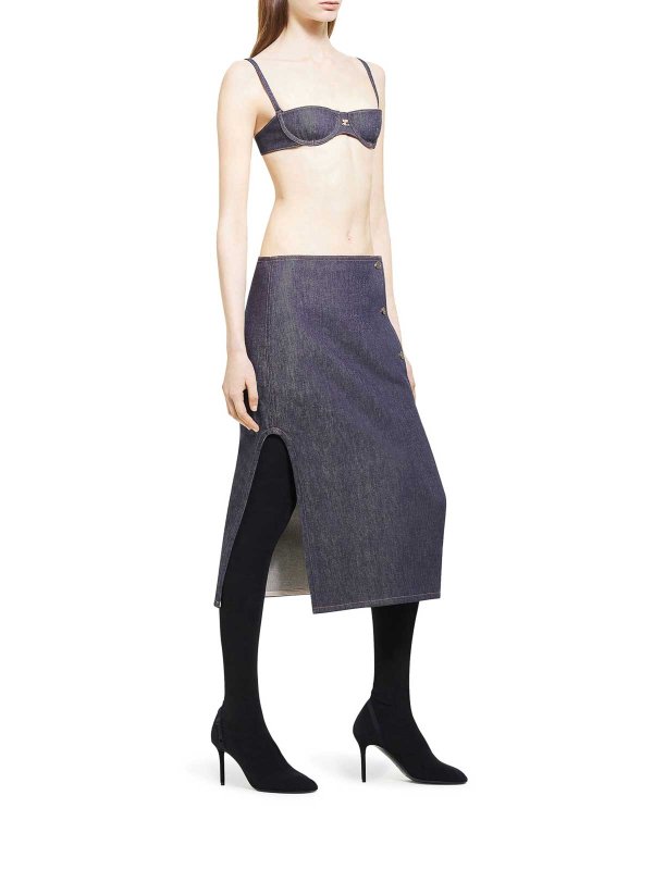 The Best Shops Courreges: Knee length skirts & Midi - Denim Skirt