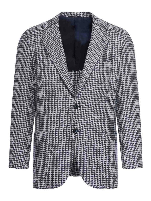 KITON: blazers - Pied De Poule Blazer
