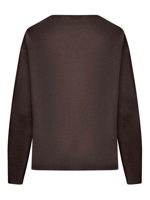 ROBERTO COLLINA: Col en V online - Pull À Col V - Marron