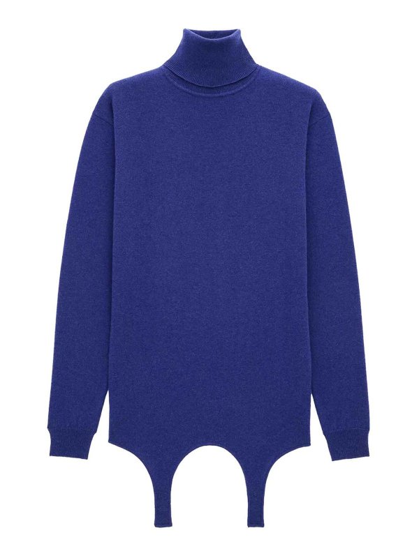 SAINT LAURENT: Turtlenecks & Polo necks - Cashmere Turtleneck Pullover With Garter Belt