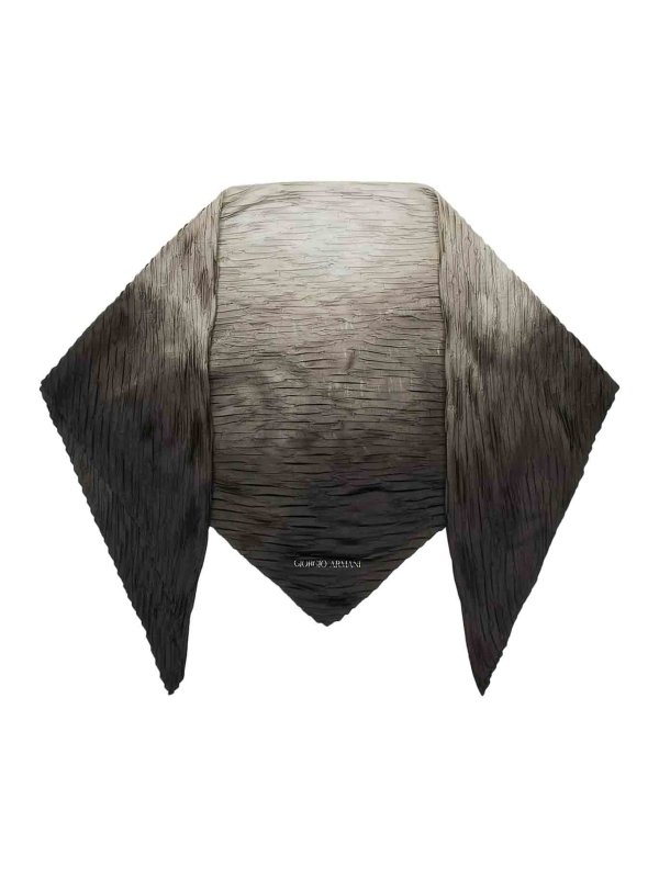 GIORGIO ARMANI: scarves - Pleated Printed Silk Scarf