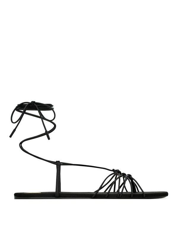 SAINT LAURENT: sandals - Babylone Smooth Leather Sandals