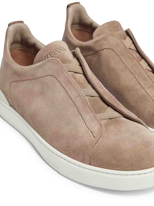 ZEGNA buy online Triple Stitch Sneakers In Beige Suede