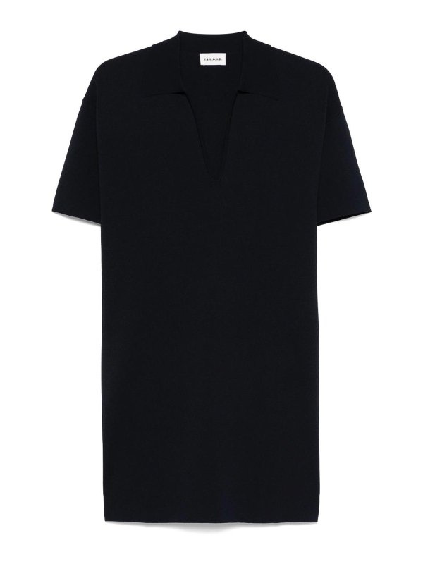 P.A.R.O.S.H.: Knielange Kleider - Knielanges Kleid - Blau