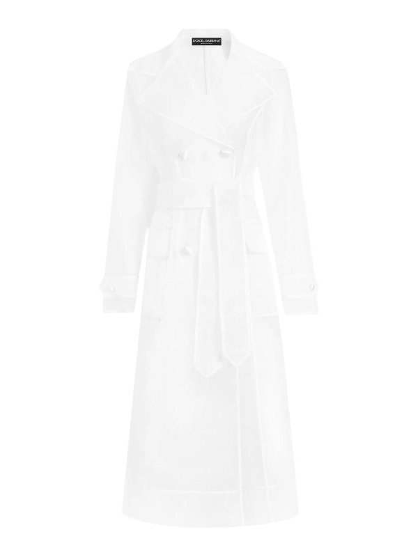 DOLCE & GABBANA: トレンチコート - トレンチコート - 白