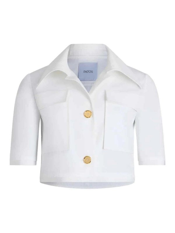 PATOU: casual jackets - Short Sleeves Cropped Jacket