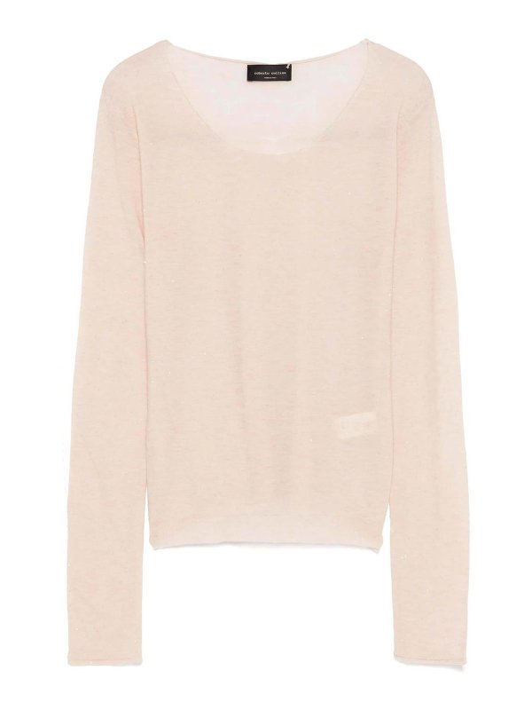 ROBERTO COLLINA: maglia collo rotondo - Girocollo ml micropaillettes