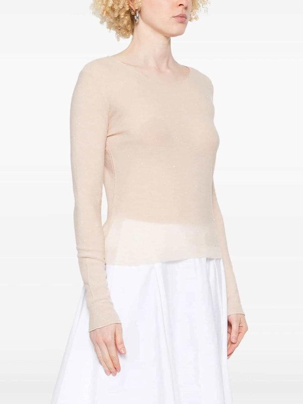 The Best Shops ROBERTO COLLINA: maglia collo rotondo - Girocollo ml micropaillettes