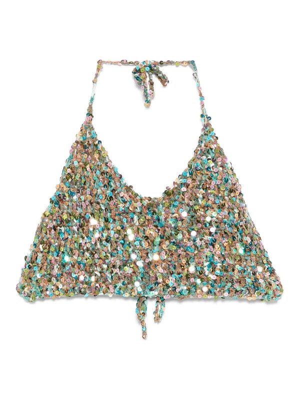 ROBERTO COLLINA: Tops y camisetas sin mangas - Top - Azul