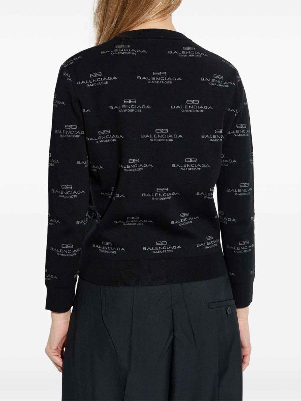The Best Shops BALENCIAGA: crew necks - All-Over Logo-Print Jumper