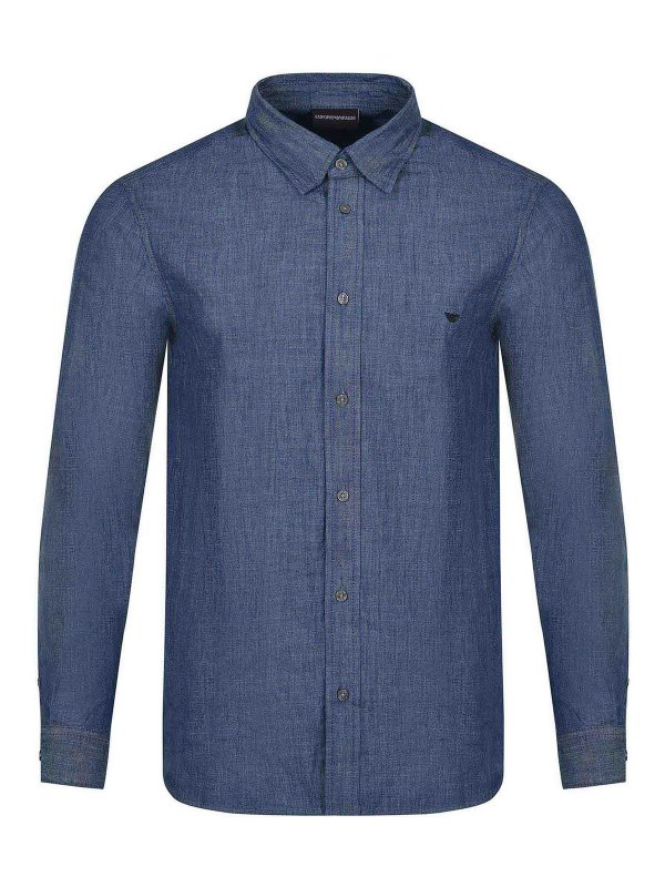 EMPORIO ARMANI: Chemises - Chemise - Bleu
