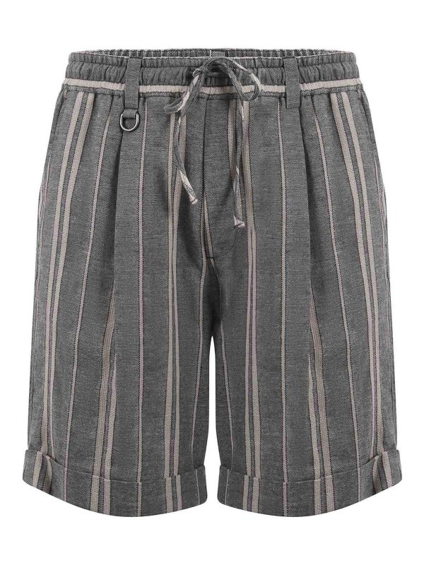 Paolo Pecora: Trousers Shorts - Shorts In Cotton And Linen Blend