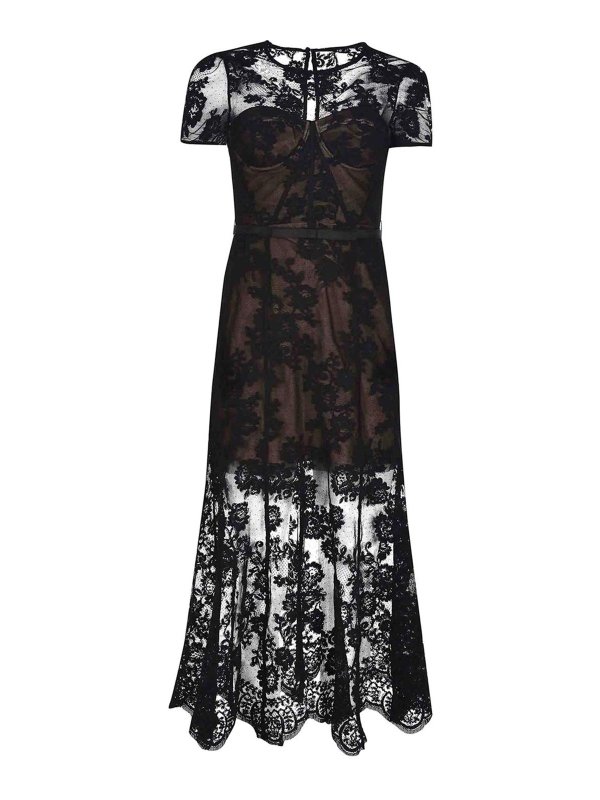 Self Portrait: knee length dresses - Dress in Cotton Blend