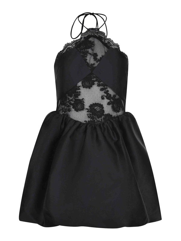 Self Portrait: Knielange Kleider - Knielanges Kleid - Schwarz