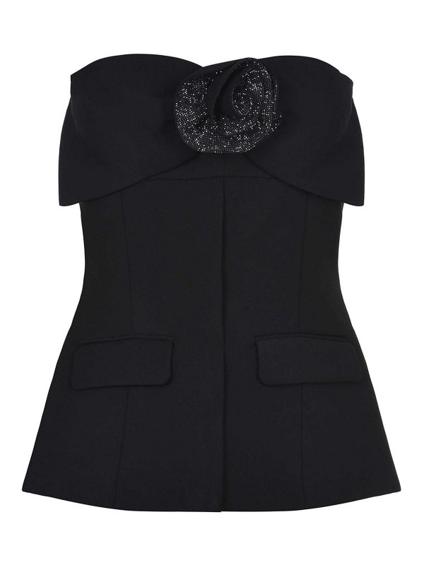 Self Portrait: Top e canotte - Top fatto di poliestere