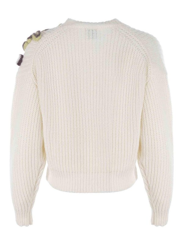 The Best Shops ALYSI: Strickpullover mit Rundhalsausschnitt - Rundhalspullover - Beige