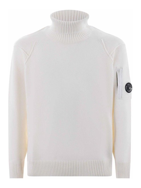 C.P. COMPANY: Pull col rond - Pull Col Rond - Crème