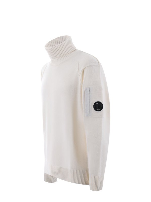 Pull Col Rond - Crème shop online: C.P. COMPANY