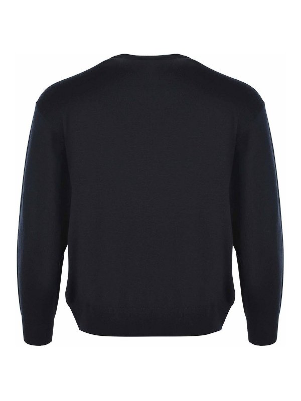 The Best Shops EMPORIO ARMANI: Strickpullover mit Rundhalsausschnitt - Rundhalspullover - Blau