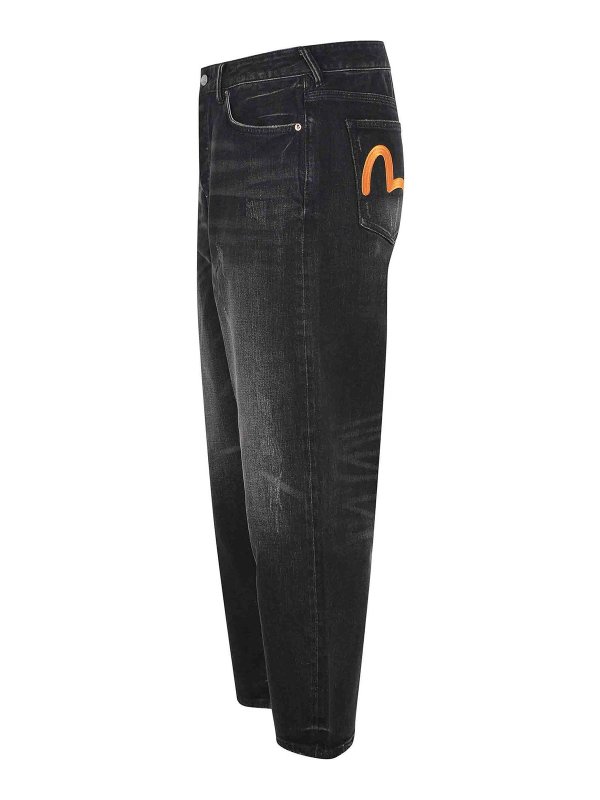 EVISU: bootcut jeans online - Jeans Black In Dark Denim Cotton Blend