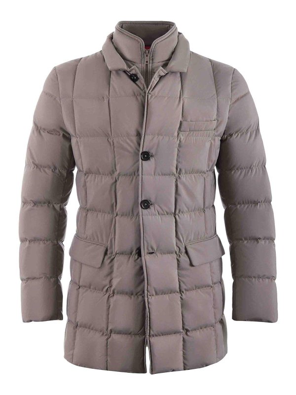 FAY: padded coats - Long Quilted Nylon Down