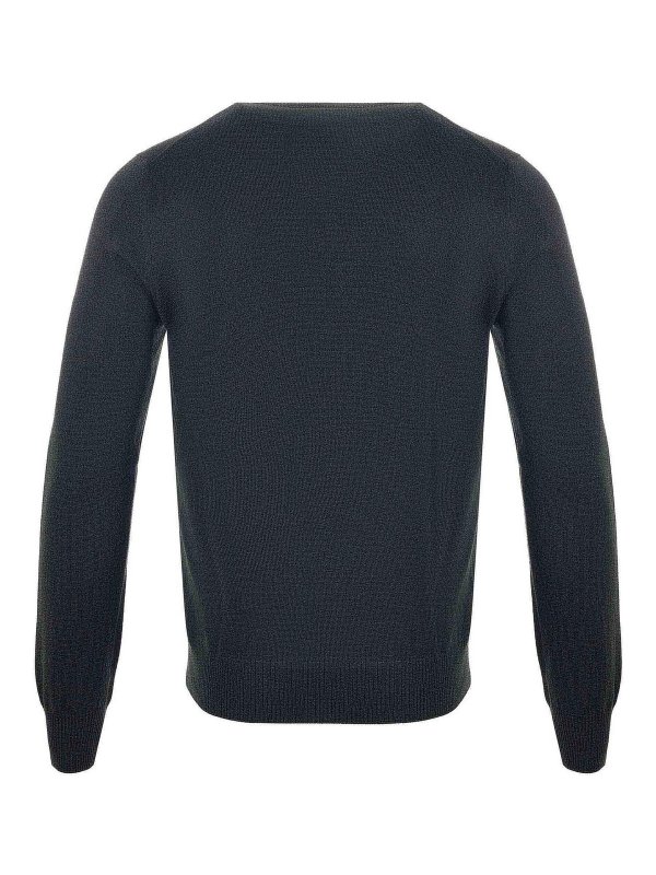 The Best Shops FAY: Strickpullover mit Rundhalsausschnitt - Rundhalspullover - Dunkelgrün