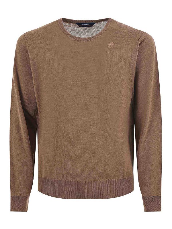 K-WAY: Strickpullover mit Rundhalsausschnitt - Rundhalspullover - Camel