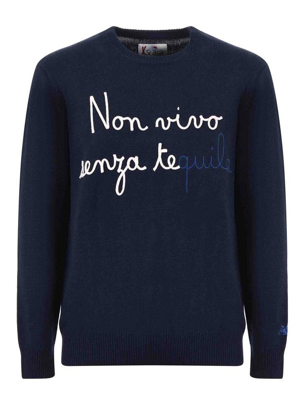 MC2 SAINT BARTH: Suéteres con cuello pico - Suéter Cuello Redondo - Azul