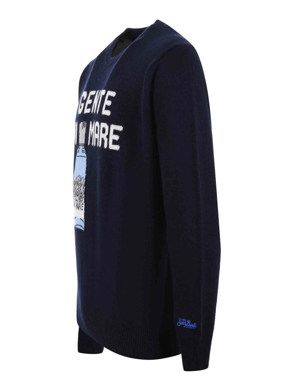 MC2 SAINT BARTH: Suéteres con cuello pico online - Suéter Cuello Redondo - Azul