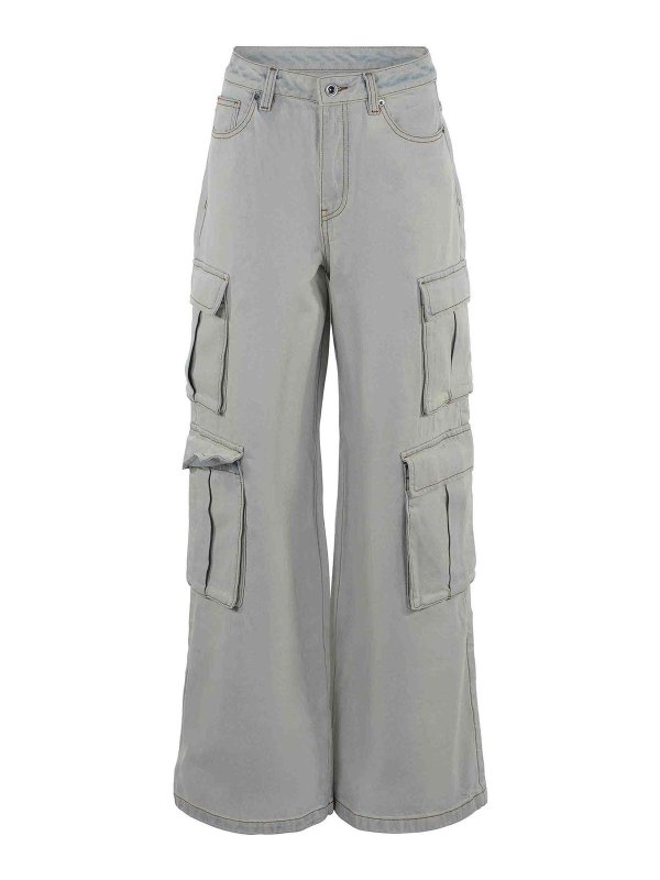 Self Portrait: Jeans évasés - Jean Bootcut - Clair Délavé