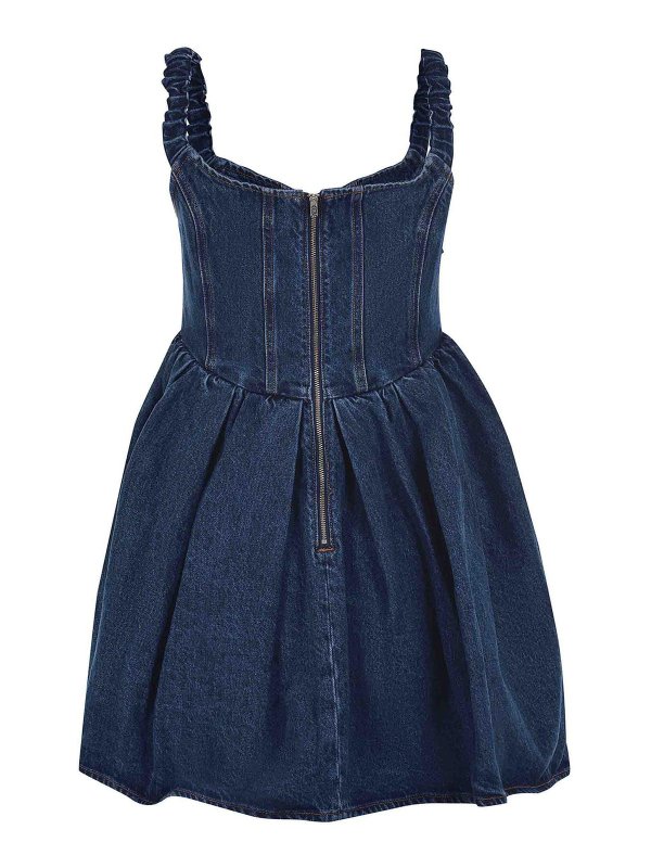 The Best Shops Self Portrait: ニーレングスドレス - 膝丈ドレス - ミディアムウォッシュ