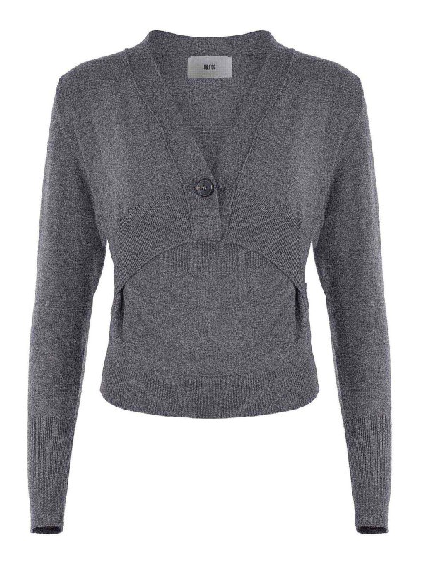 SOLOTRE: Suéteres con cuello pico - Suéter Cuello Redondo - Gris