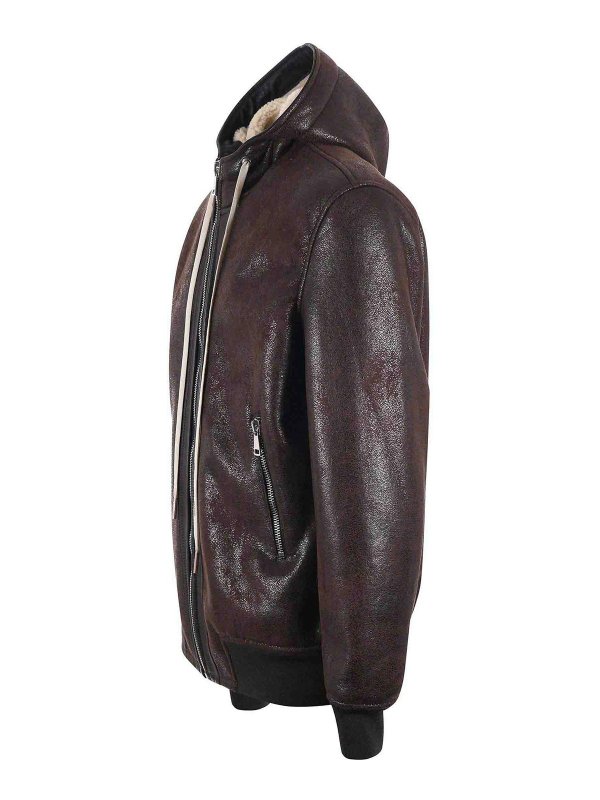 The Best Shops YES LONDON: Vestes en cuir - Blouson En Cuir - Marron Foncé