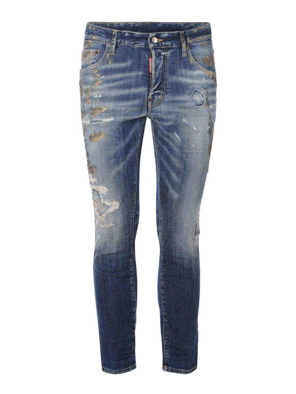 DSQUARED2: bootcut jeans - Jeans Skater in Denim