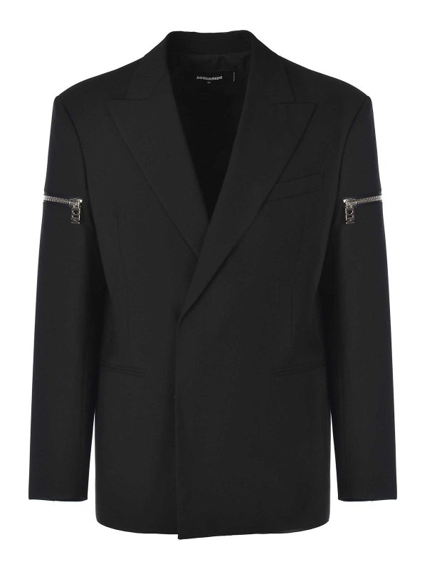DSQUARED2: blazers - Double-Breasted Blazer Icon in Fresh Wool