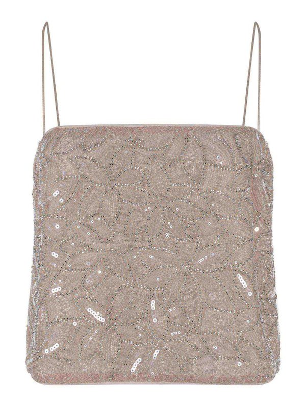 ROTATE Birger Christensen: Tops & Tank tops - Top Made With Sequins