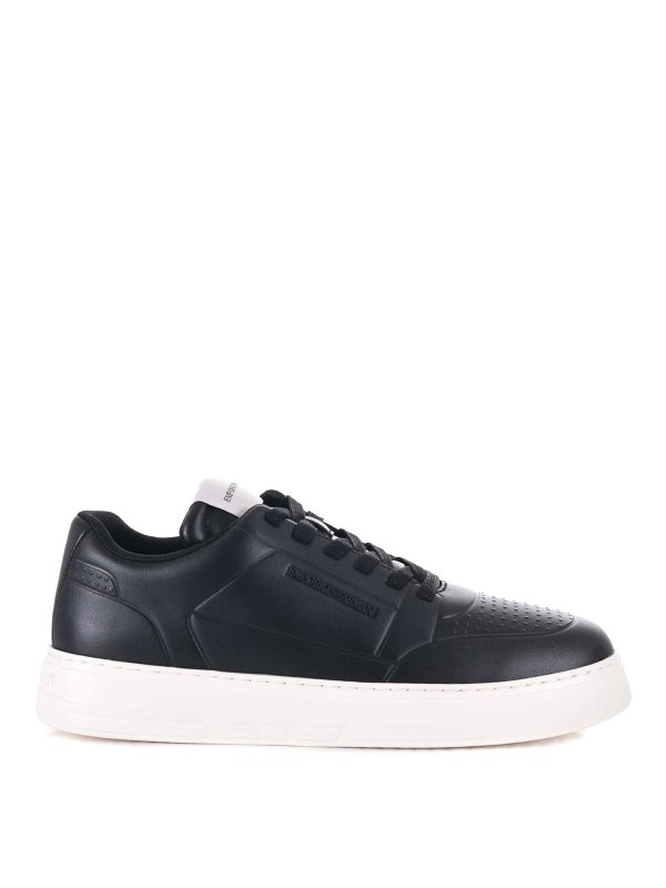 EMPORIO ARMANI: trainers - Leather Sneakers