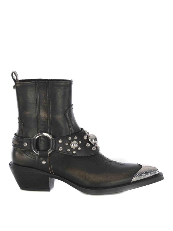 Pinko: boots - Texan Boots in Leather