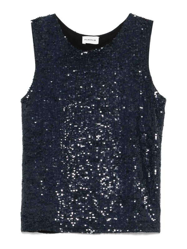 P.A.R.O.S.H.: トップス＆タンクトップ - トップ/タンクトップ - ブルー