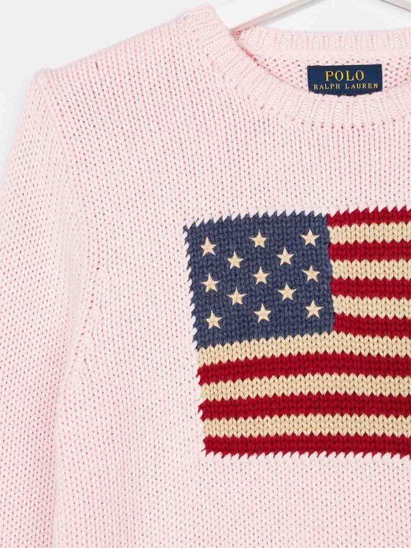 The Best Shops RALPH LAUREN: Strickpullover mit Rundhalsausschnitt - Rundhalspullover - Rosa