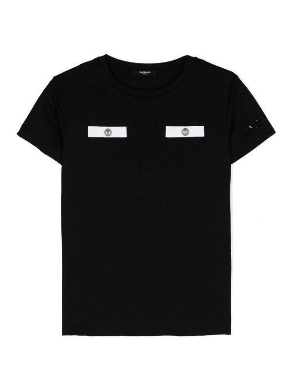 Balmain: T-shirts - T-Shirt - Schwarz