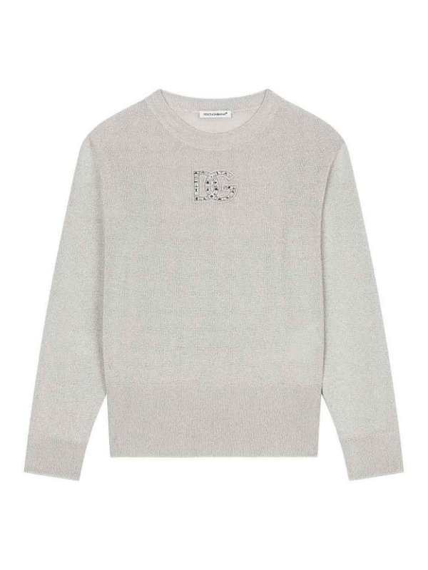 Dolce & Gabbana Jr: Suéteres con cuello pico - Suéter Cuello Redondo - Blanco